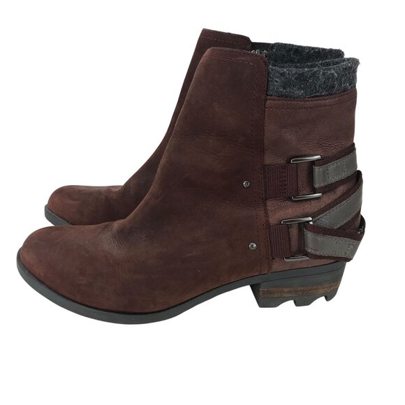 Sorel ~ WOMENS 11 ~ Lolla bootie LL5317-628 chestnut Reddish brown buckle straps - Picture 1 of 7